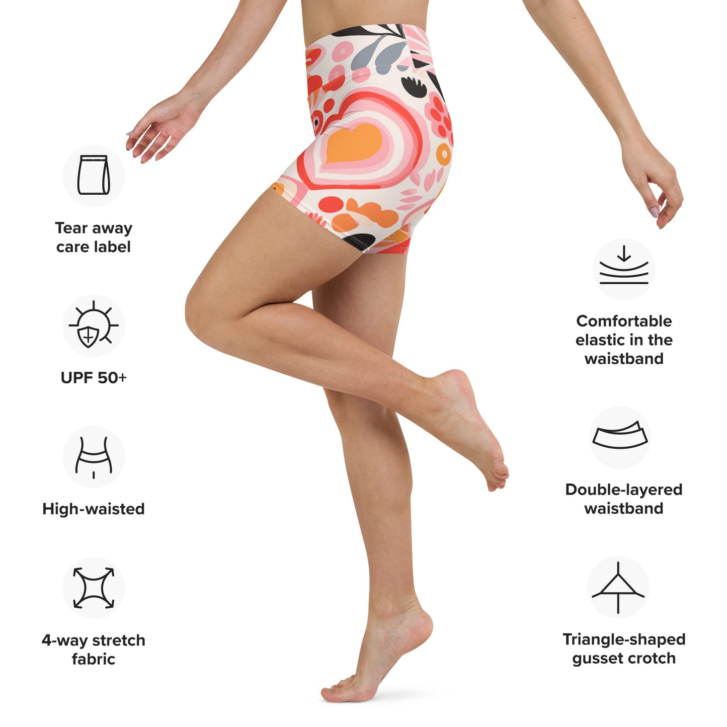 Amatxoa High Waist Yoga Shorts / Bike Shorts with Inside Pocket