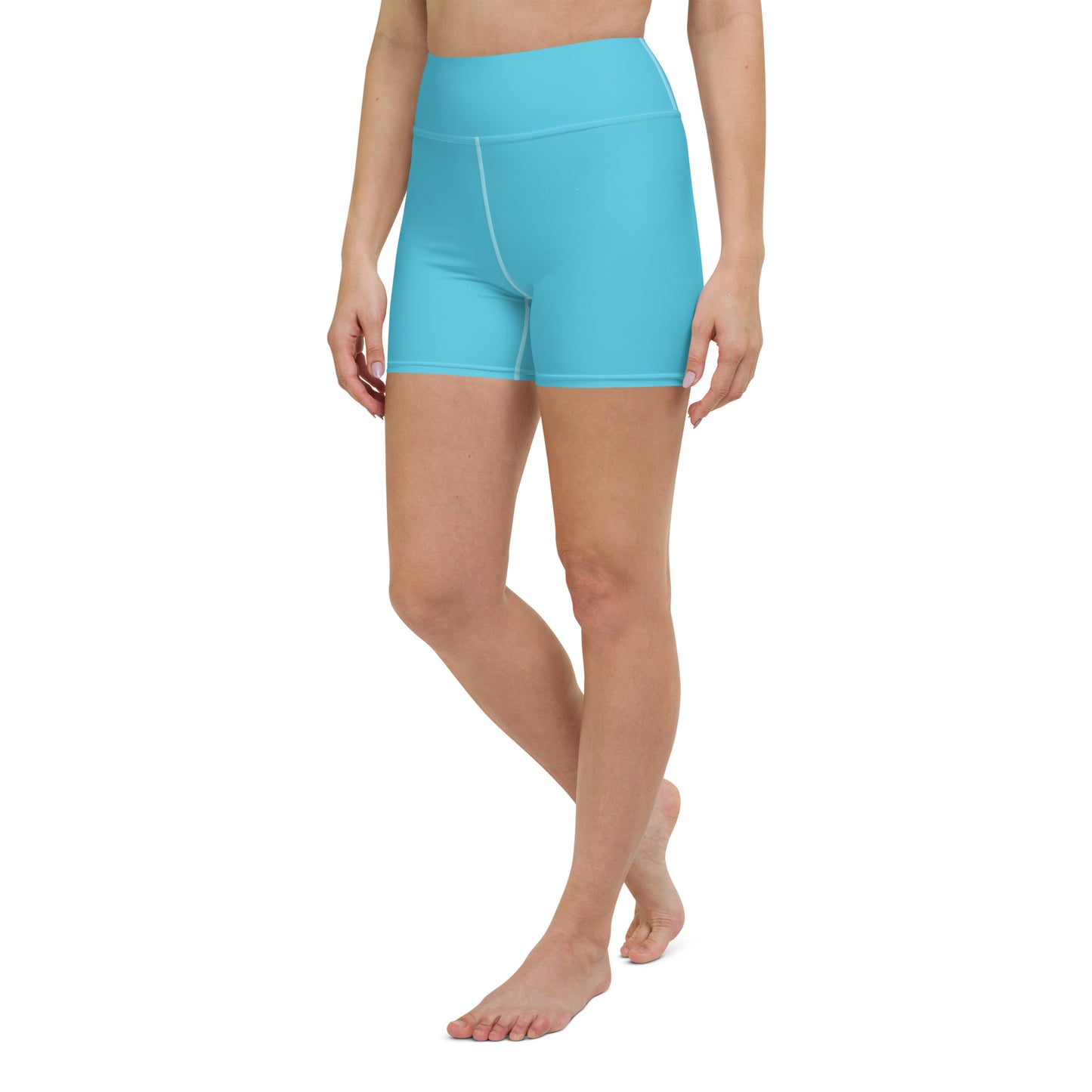 Malocchio Solid Color High Waist Yoga Shorts / Bike Shorts with Inside Pocket