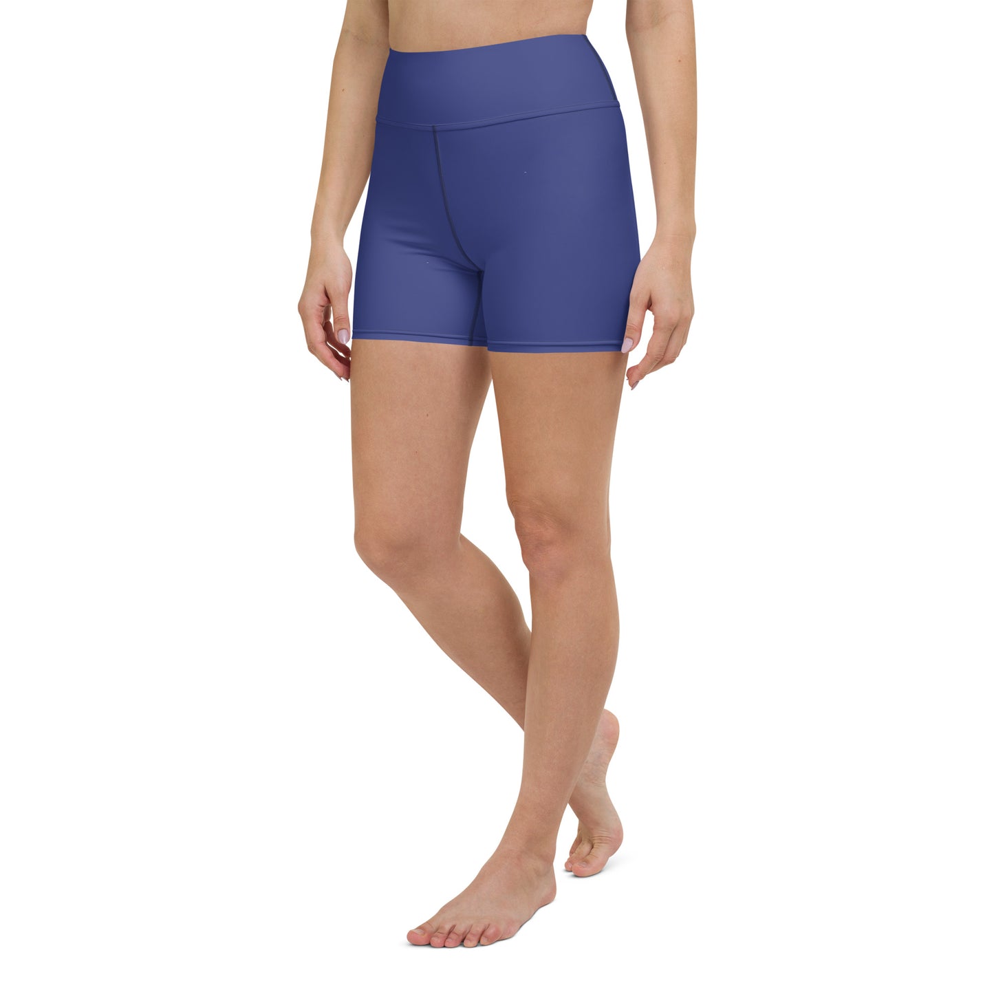 Monopoli Solid Blue High Waist Yoga Shorts / Bike Shorts with Inside Pocket