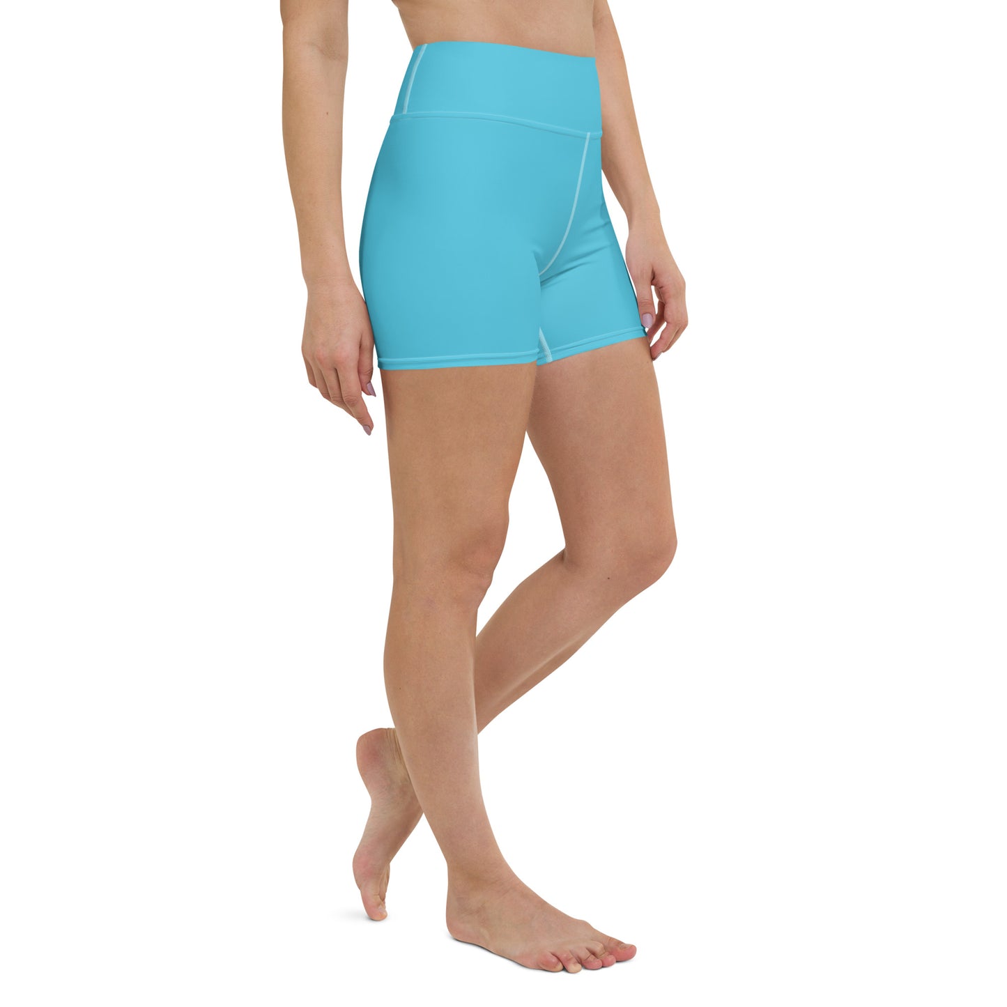 Malocchio Solid Color High Waist Yoga Shorts / Bike Shorts with Inside Pocket